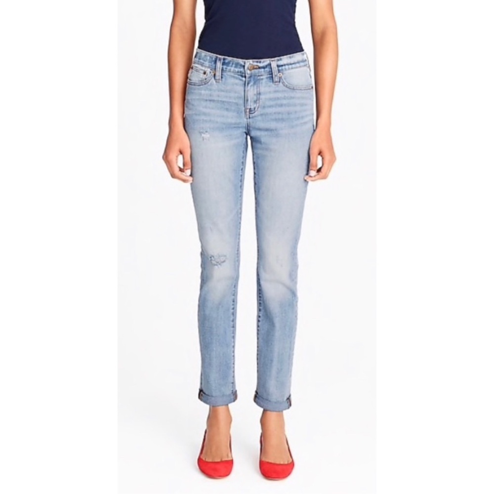 J. Crew key west wash distressed boyfriend jeans size 25